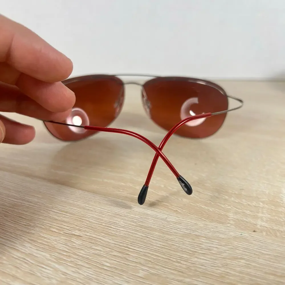 Silhouette M8575 /65 V6071 Sunglasses Red Tinted Lenses Titan Austria